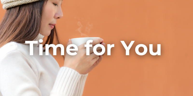 Young woman with hot drink